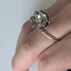 Pamela Love  sterling silver flower ring (spins)